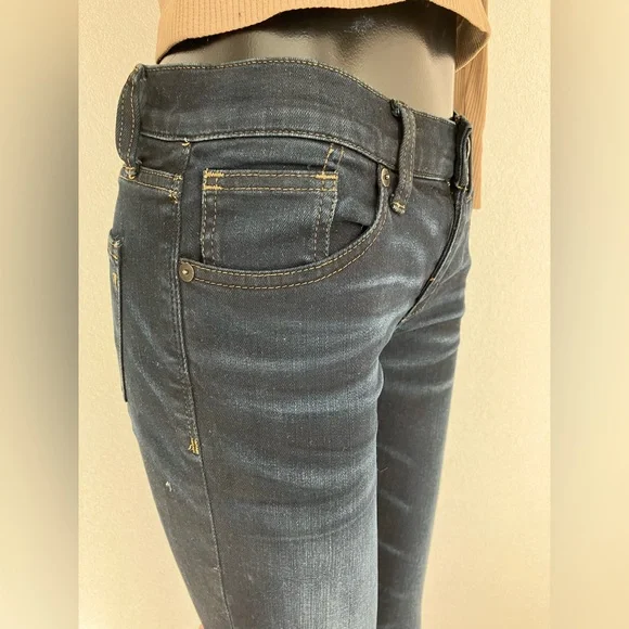MADEWELL skinny skinny CROP dark BLUE denim JEANS w/stretch VERY NICE! - Picture 8 of 13